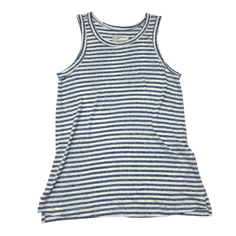 Current Elliott Muscle‎ Tee Anchor Stripe Blue White Tank Top Women Size 0